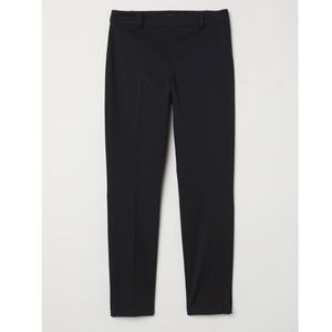 H&M Ankle Length Concealed Side Zip Black Slacks